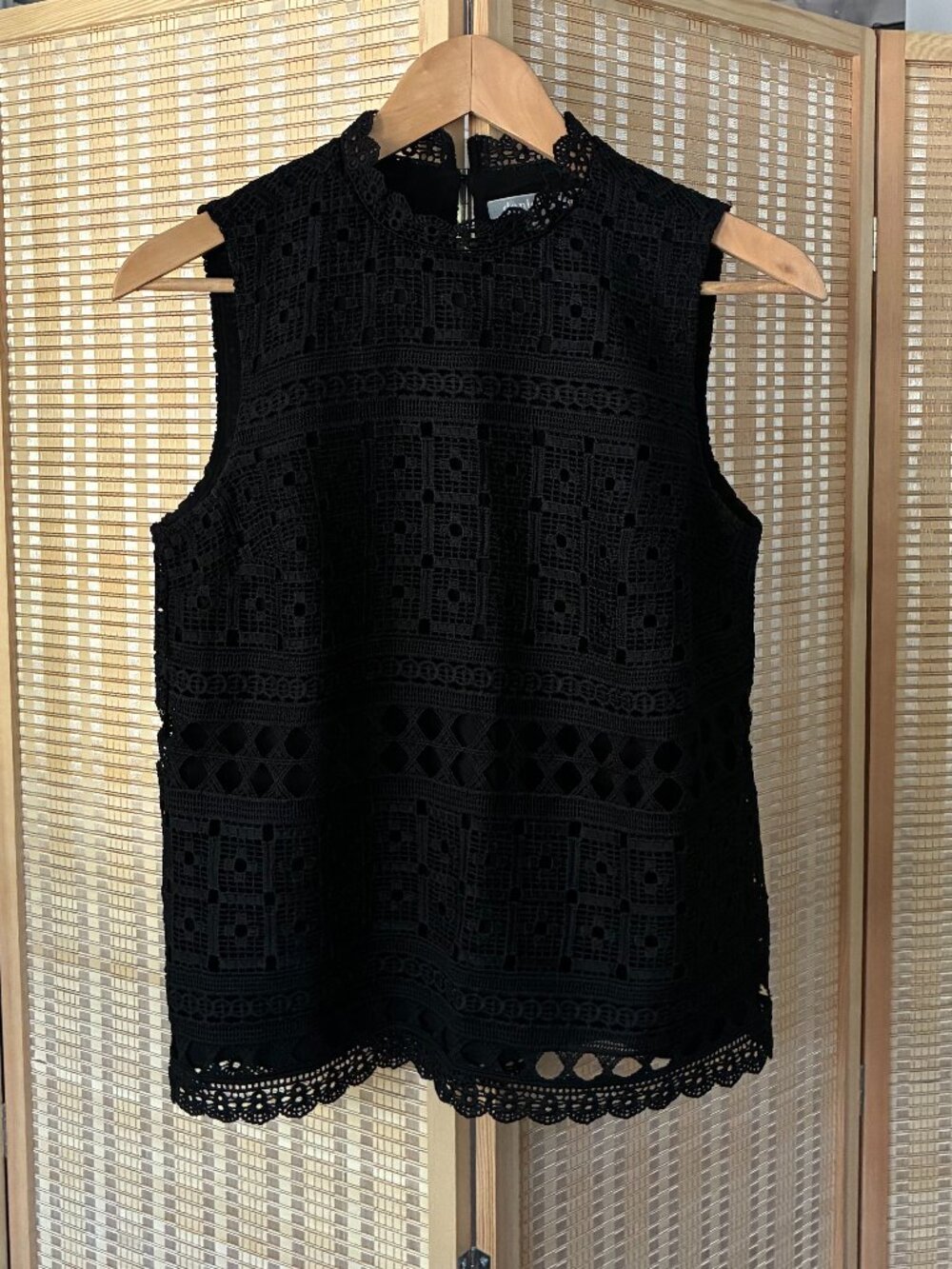 Daniel Rainn Lace Black Lined Tank Blouse Size XS